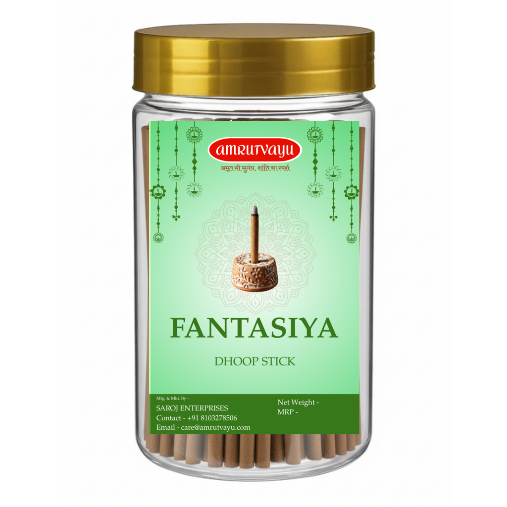 Fantasiya Dhoop Sticks 100gm 4 inch 6mm Bamboo Less Incense Dhoop Sticks for Pooja