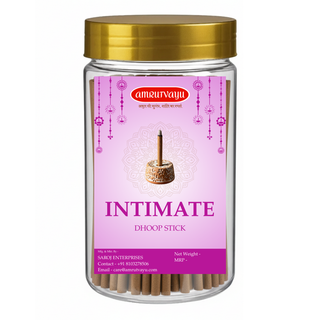 Intimate Dhoop Sticks 100gm 4 inch 6mm Bamboo Less Incense Dhoop Sticks for Pooja
