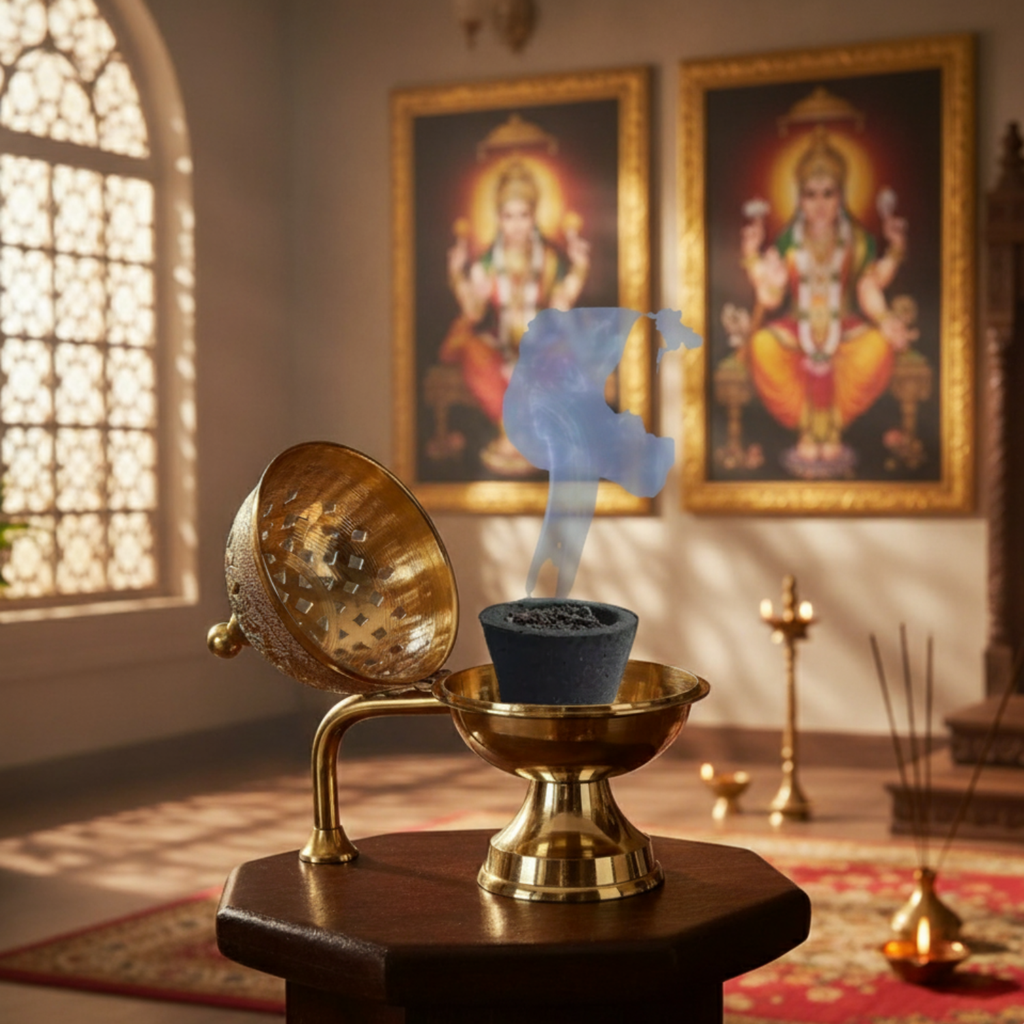 Amrutvayu Pure Brass Dhoop Dani with Handle (Big Size)