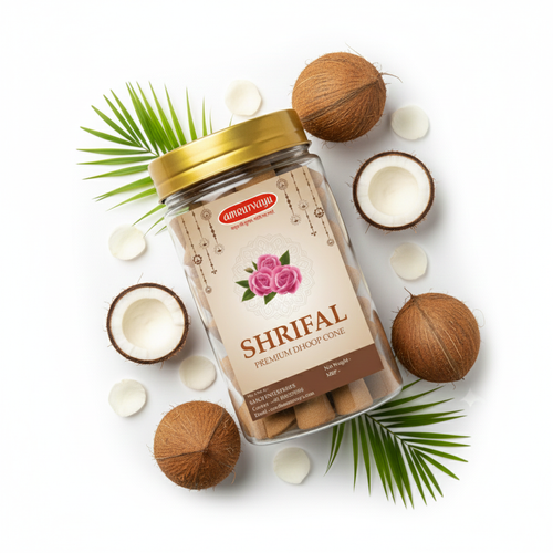 Premium Shrifal Dhoop Cones for Pooja | 100% Charcoal-Free & Bamboo-Less