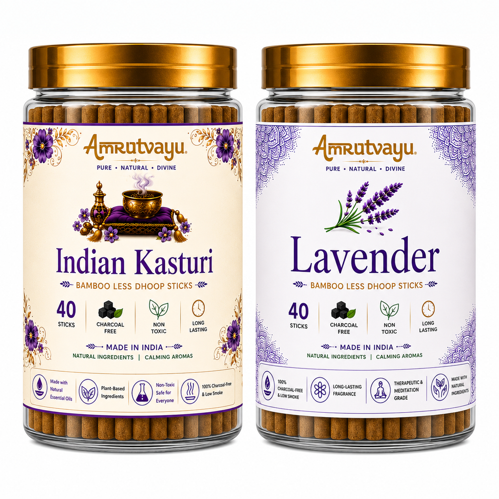 Lavender & Indian Kasturi Bamboo Less Dhoop Sticks 40 Each