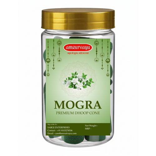 Premium Mogra Dhoop Cones for Pooja | 100% Charcoal-Free & Bamboo-Less |